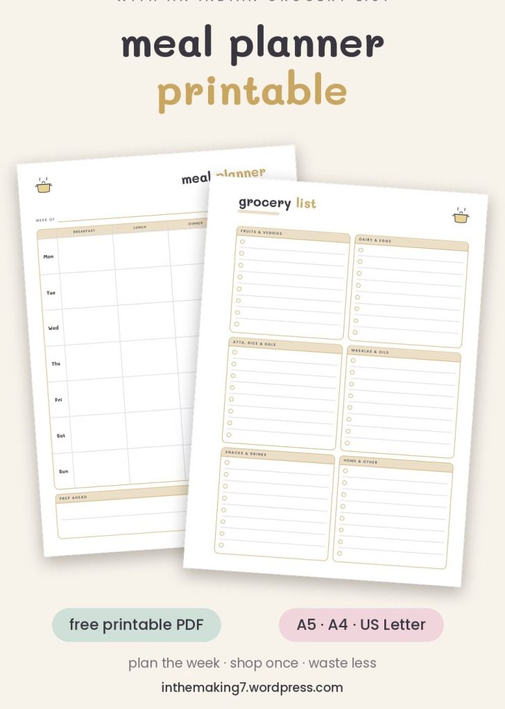 Three steps: download, print, plan, and the three sizes included.